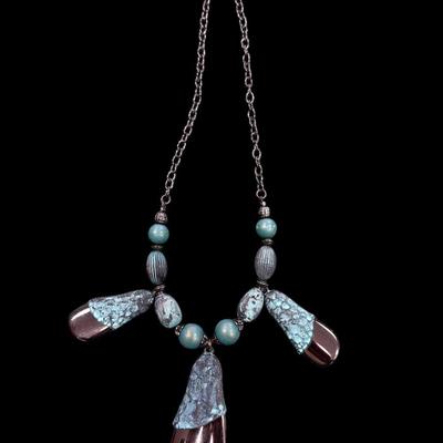 Sale Photo Thumbnail #257: Southwest Style faux Turquoise and Silver Toned Statement Necklaces