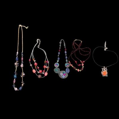 Sale Photo Thumbnail #267: Vintage Colorful Beaded Necklaces