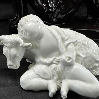 Statues, Hagaer, Columbian, Blanc de Chine