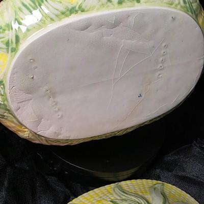 Vintage Corn-on-the-Cob Covered Serving Dish | Mid-Century Ceramic Corn Tureen Americana Kitchen Decor