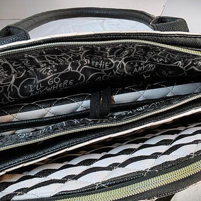 Betsey Johnson Quilted Black & Blush Stripe Designer Tote / Diaper Bag – New Without Tags