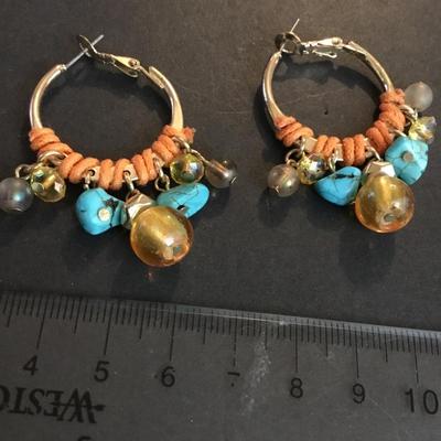 Super cute BoHo, gold tone, hoop, earrings