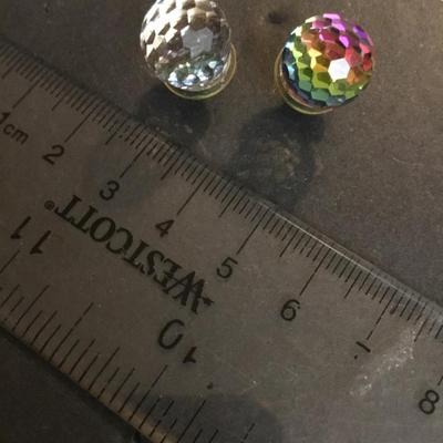Vintage glass ball stud earrings