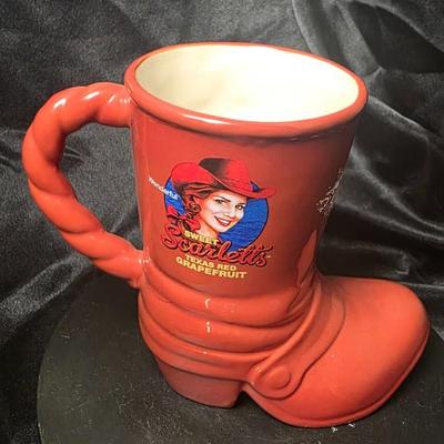 Wonderful Scarlett’s Texas Red Grapefruit Cowgirl Boot Ceramic Mug