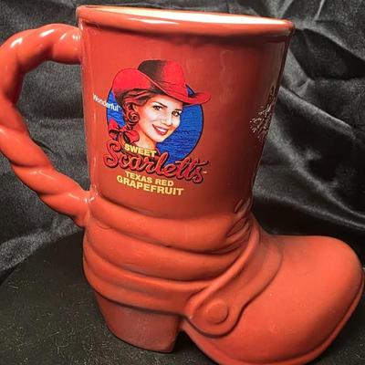 Wonderful Scarlett’s Texas Red Grapefruit Cowgirl Boot Ceramic Mug