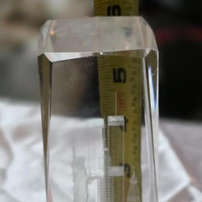 Twin Towers New York 3D Laser-Etched Crystal Skyline Paperweight