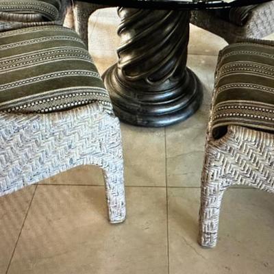 5 Cane chairs with cushion