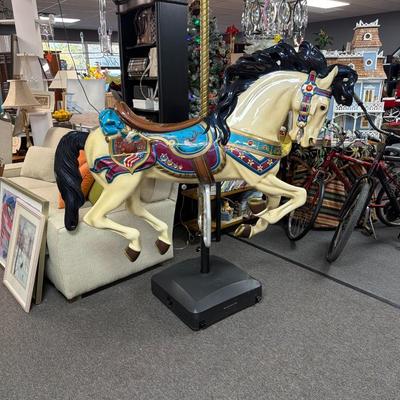 Sale Photo Thumbnail #3: Vintage Beautiful Carousel Horse full size Chance branding