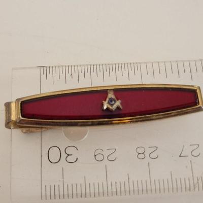 Sale Photo Thumbnail #309: This lot is for a Vintage Masonic Clasp and Membership Pins.  The clasp is marked Spiedel on the reverse. The pins mark the milestones of 50 and 60 years of membership.  Great items for those in the lodge.