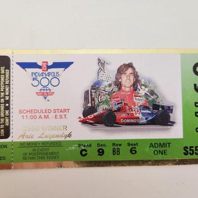 Sale Photo Thumbnail #351: This lot is for a grouping of Indy 500 Collectibles. Included are a 1991 paper ticket, a 1989 Kodak Racing Pin and a 1997 Pennzoil Motor Oil Pin in its original packaging.  Nice find if you are into the Indy 500.