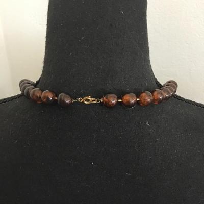 Vintage amber colored bead necklace