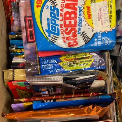 Large box of baseball cards