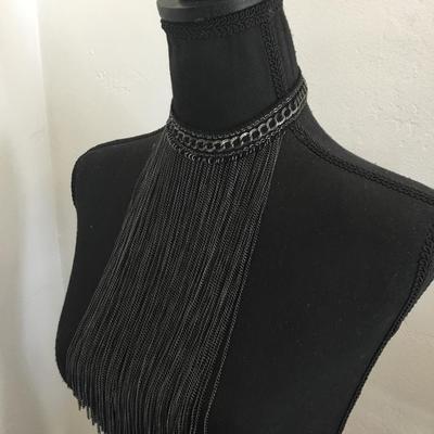 Beautiful gun, metal, gray statement necklace