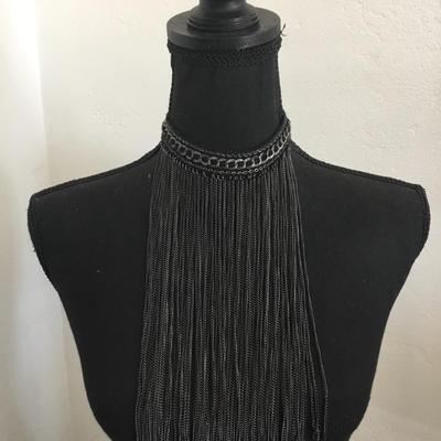 Beautiful gun, metal, gray statement necklace