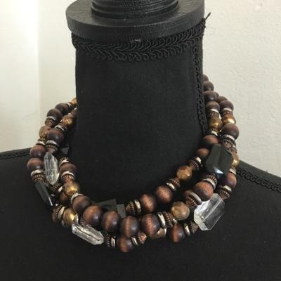 Vintage collar statement, necklace glass bead