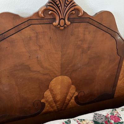 Full size antique walnut bed