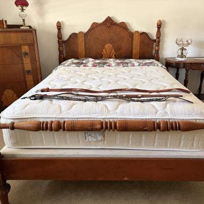 Full size antique walnut bed