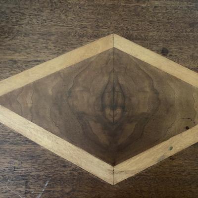 Six-legged walnut lamp table