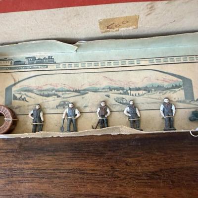 Sale Photo Thumbnail #310: In the original box, likely HO  scale.  Hand painted , from 1960s.  
RARE