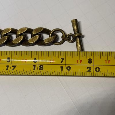 French Kande brassy metal chain necklace & bracelet