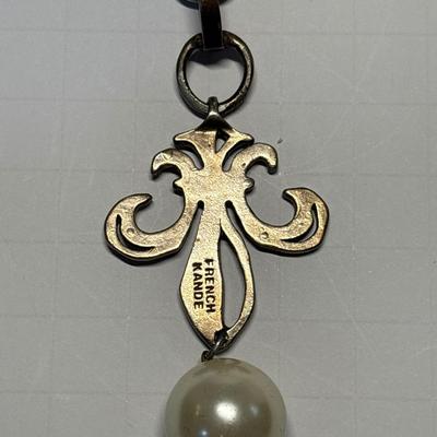 French Kande Fleur de Lis necklace & earrings