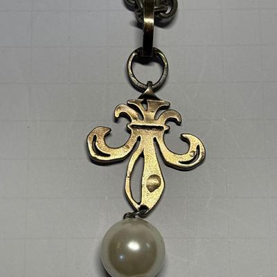 French Kande Fleur de Lis necklace & earrings