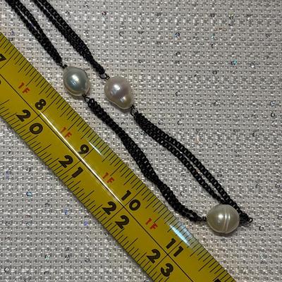 Two strand chain with pearl accent necklace