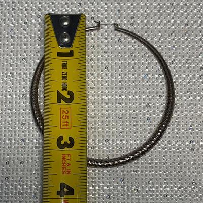 Large metal silver hoop earrings