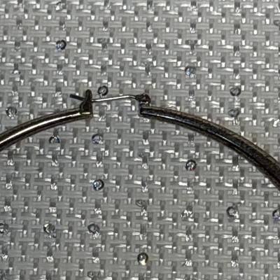 Large metal silver hoop earrings