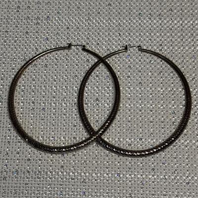 Large metal silver hoop earrings
