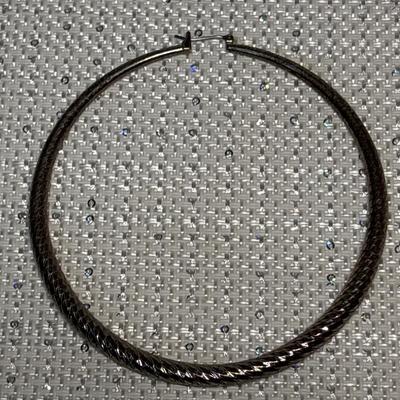 Large metal silver hoop earrings