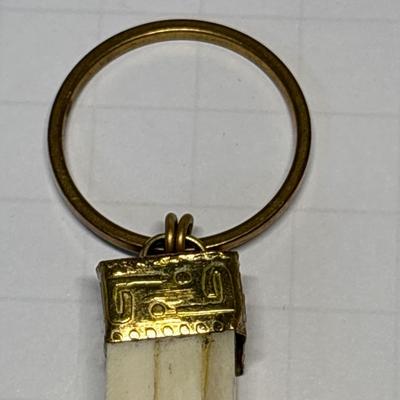 Vintage brass top keychain