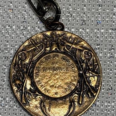 Heavy brass medallion necklace