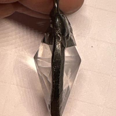 Hand-soldered faceted crystal glass pendant