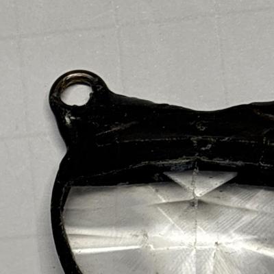 Hand-soldered faceted crystal glass pendant