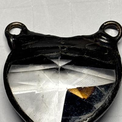 Hand-soldered faceted crystal glass pendant