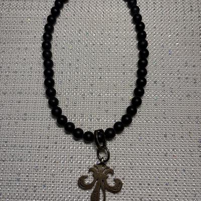 French Kande Fleur de Lis Necklace