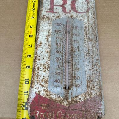 Vintage Royal Crown Cola RC Metal Thermometer Sign – Rustic Advertising