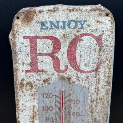 Vintage Royal Crown Cola RC Metal Thermometer Sign – Rustic Advertising