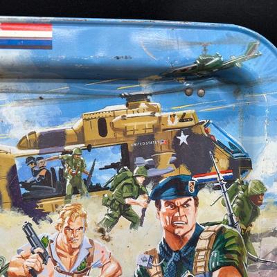 Vintage G.I. Joe Metal TV Tray / Snack Table – 1980s Military Artwork