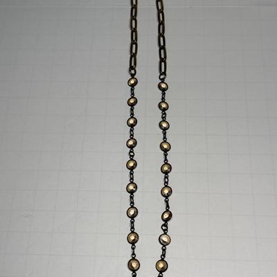 Clear Crystal/brass necklace