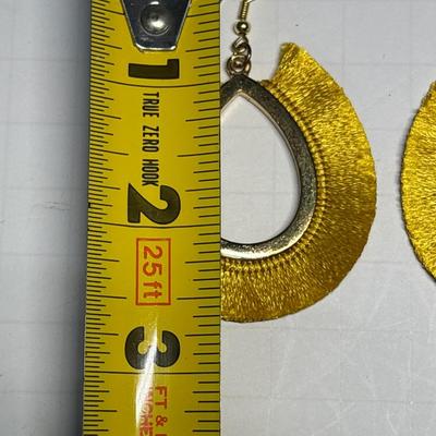 Boho gold tassel teardrop earrings