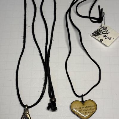 Leather cord necklaces
