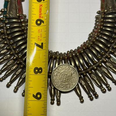 Fabulous Tharu tribal spike collar necklace - Nepal