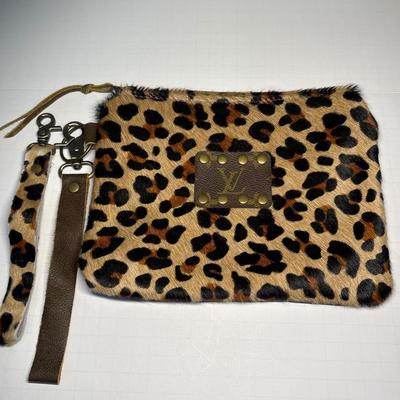 Keep It Gypsy leather Clutch with Louis Vuitton leather patch