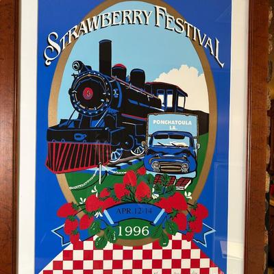 1996 Strawberry Festival Framed Art Print – Ponchatoula, LA – Signed & Numbered