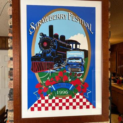 1996 Strawberry Festival Framed Art Print – Ponchatoula, LA – Signed & Numbered