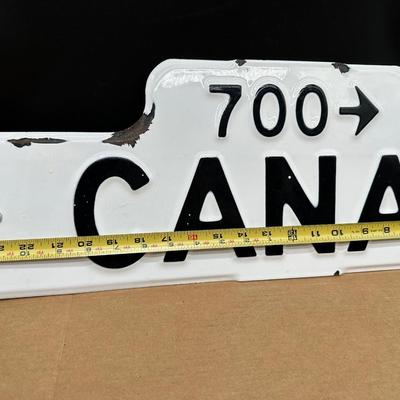Vintage Canal Street Porcelain Street Sign – “700 → CANAL” – New Orleans