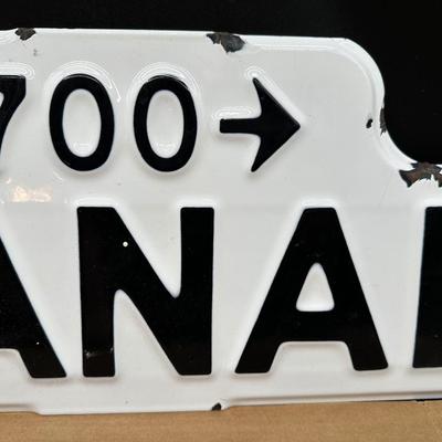 Vintage Canal Street Porcelain Street Sign – “700 → CANAL” – New Orleans
