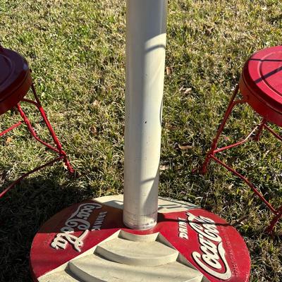 Vintage Coca-Cola Café Table w/ 4 Red Heart-Back Chairs – Retro Diner Set